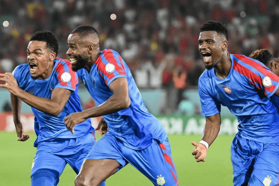 Les joueurs nigérians réagissant après la défaite au DR Congo.