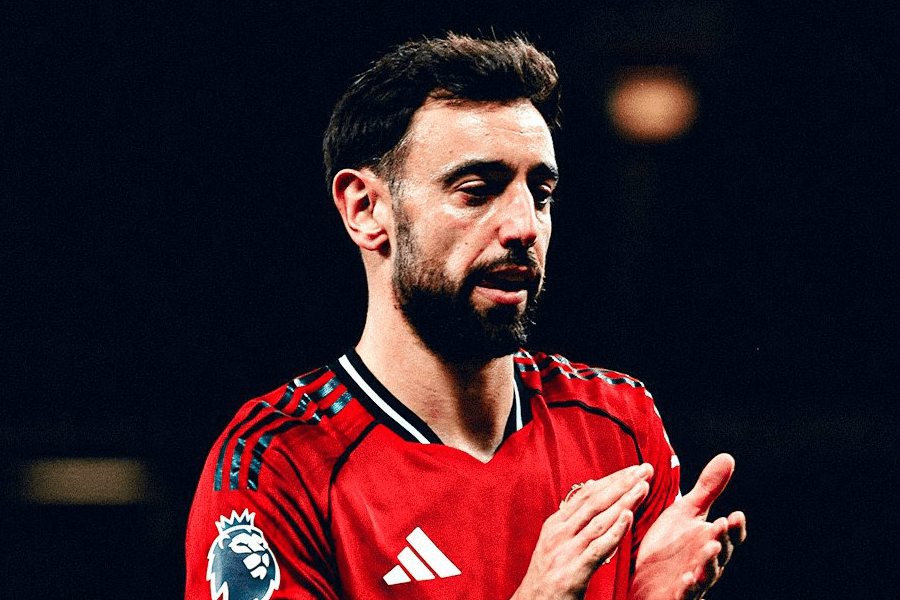 Bruno Fernandes lors d'un match avec Manchester United