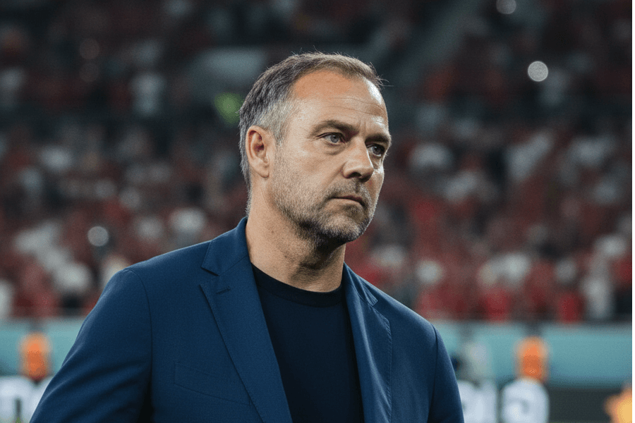 Hans-Dieter Flick célébrant la victoire contre l'Athletic Bilbao