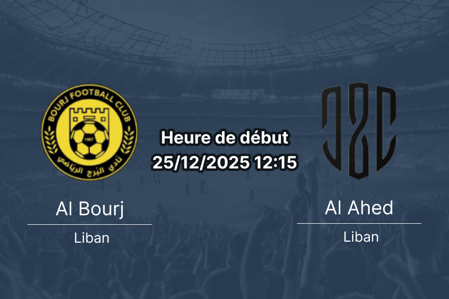 Couverture pronostic Al Bourj – Al Ahed, Premier League Liban