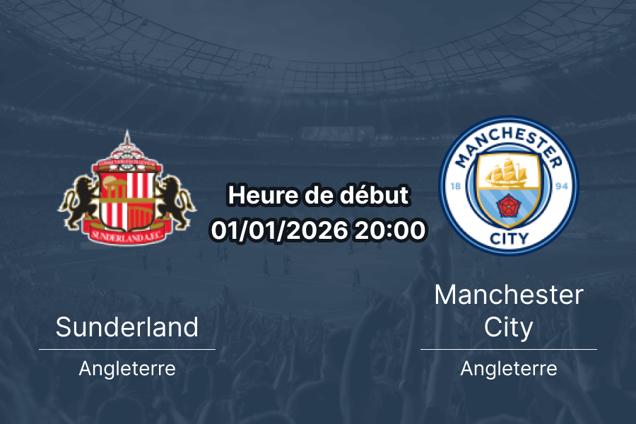 Couverture pronostic Sunderland – Manchester City, Premier League