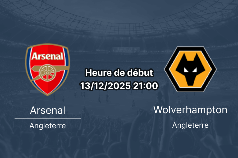 Couverture du pronostic pour le match Arsenal contre Wolverhampton.