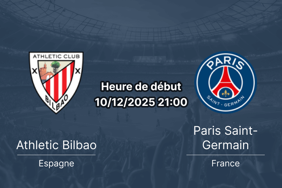 Couverture pour le pronostic Athletic Bilbao contre PSG en Ligue des Champions.