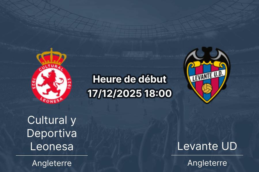 Couverture du match Cultural y Deportiva Leonesa contre Levante, ambiance animée.