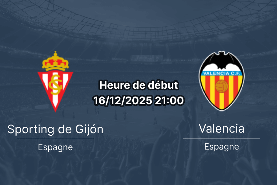 Couverture du match Sporting de Gijón vs Valencia, ambiance colorée.