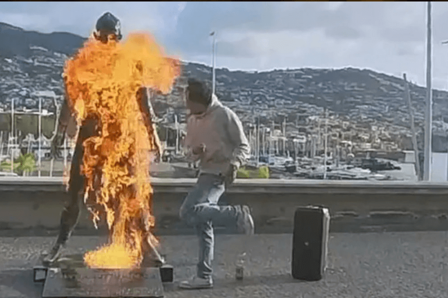 Dégâts statue CR7 vandalisme feu Madère enquête police