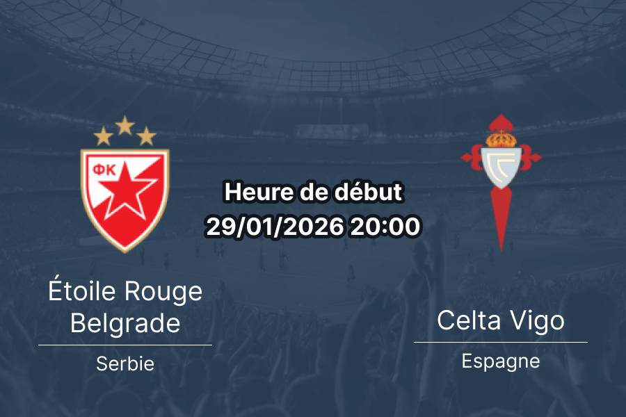 Pronostic Étoile Rouge Belgrade Celta Vigo Europa League 29 janvier 2026 cotes 1xBet Burkina Faso