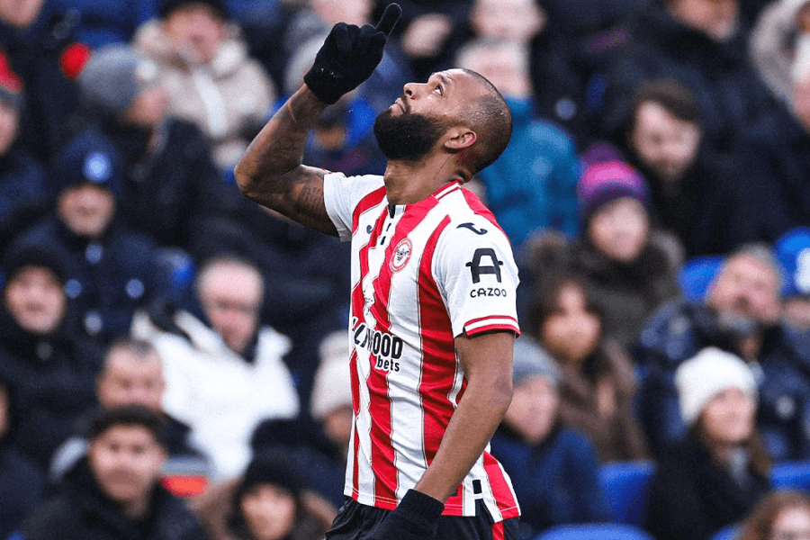 Igor Thiago triplé Premier League à Goodison