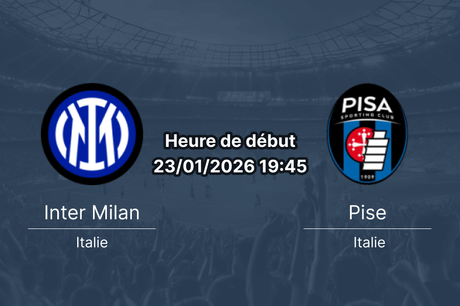 Pronostic Inter Milan SC Pise Serie A 23 janvier 2026 cotes 1xBet Burkina Faso