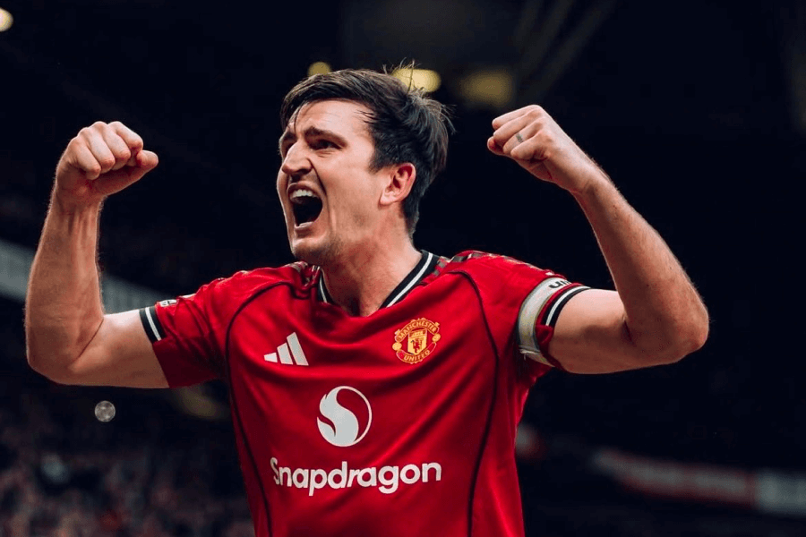Harry Maguire Manchester United célèbre victoire Arsenal Emirates janvier 2026