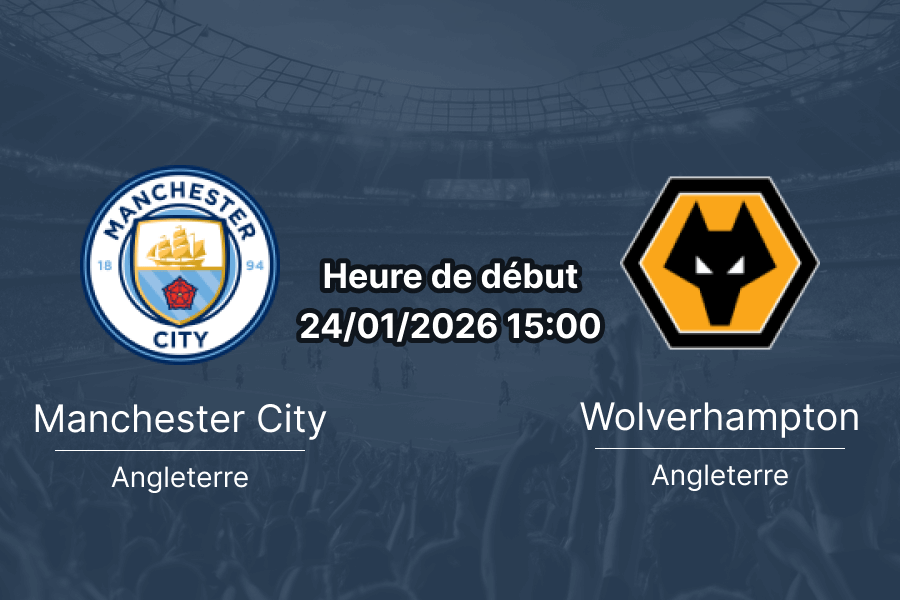 Pronostic Manchester City Wolverhampton Wanderers Premier League 24 janvier 2026 cotes 1xBet Burkina Faso