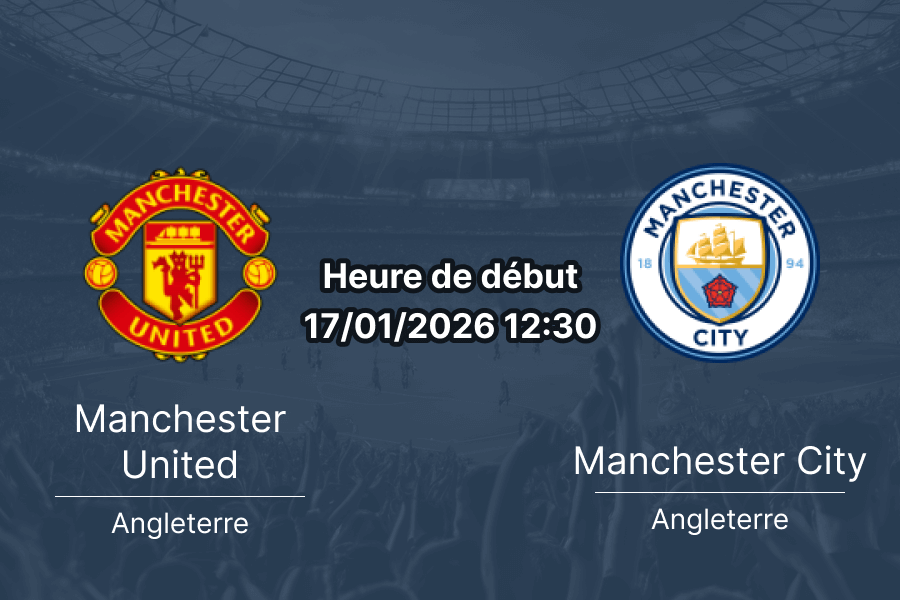 Pronostic derby Manchester United Manchester City Old Trafford janvier 2026 Premier League