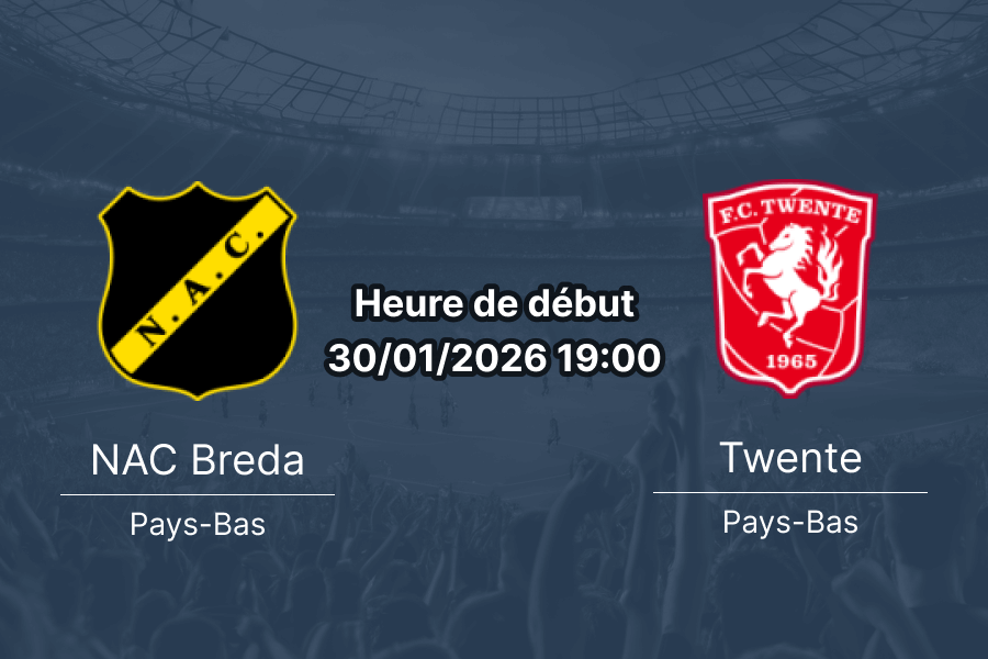 Pronostic NAC Breda FC Twente Eredivisie 30 janvier 2026 cotes bookmakers 1xBet Burkina Faso Rat Verlegh Stadion van Hooijdonk meilleure défense