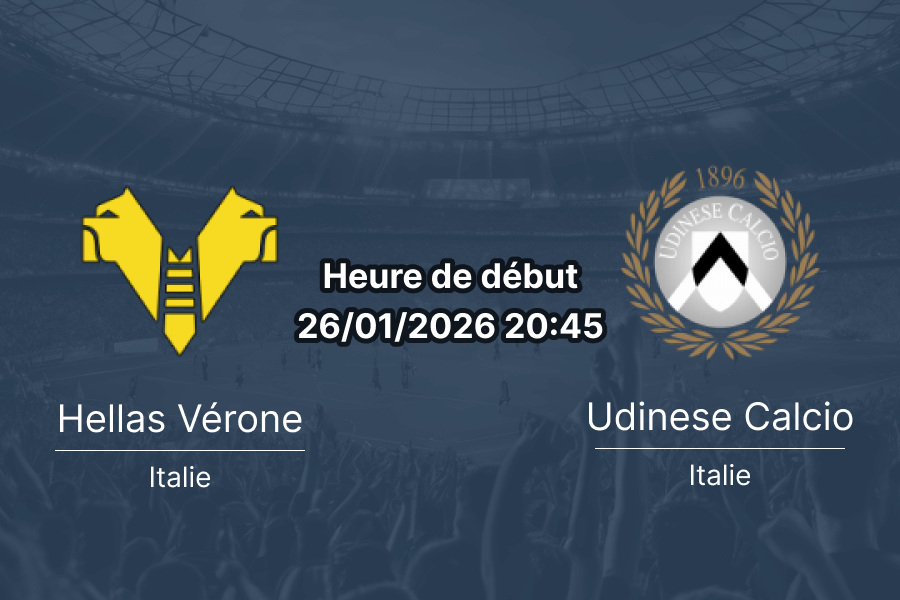 Pronostic Hellas Vérone contre Udinese Calcio Serie A 26 janvier 2026 cotes analyse statistiques