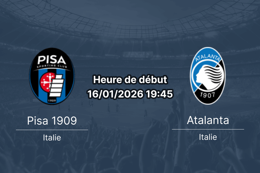 Couverture pronostic Pisa 1909 Atalanta Serie A Tour 21 Arena Garibaldi