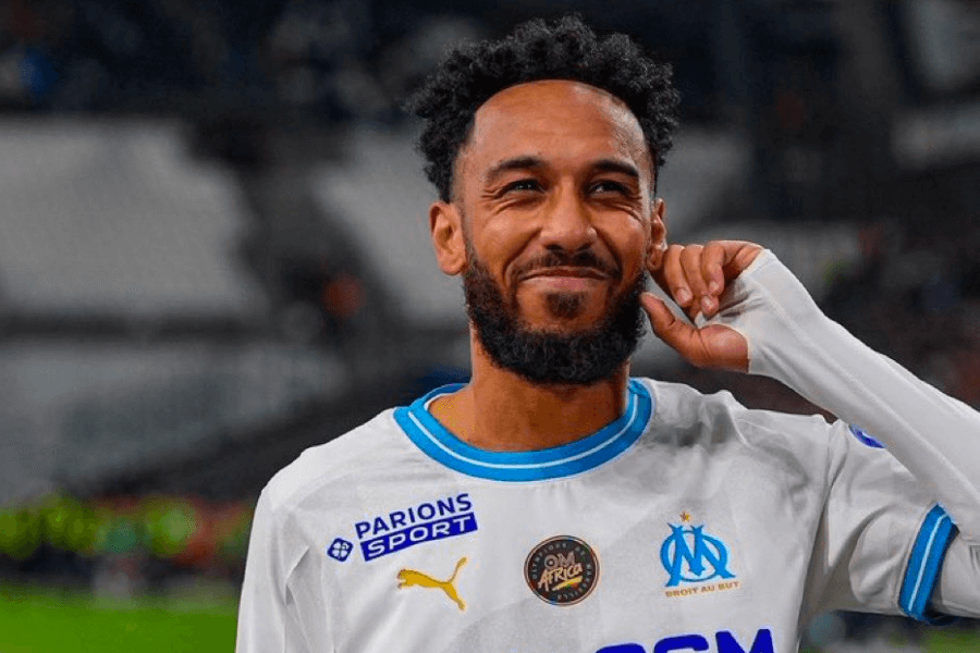 Pierre-Emerick Aubameyang Marseille but célébration Rennes Coupe France Vélodrome 83e minute joie