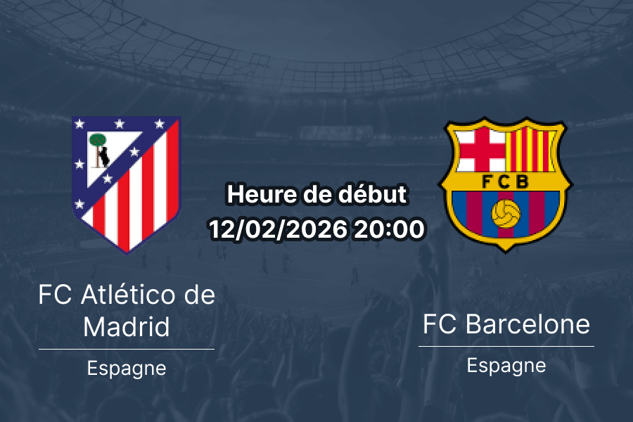 Pronostic Atlético Madrid Barcelone 12 février 2026 Copa del Rey demi-finale aller Riyadh Air Metropolitano analyse cotes 1xBet Burkina Faso prévision match Simeone Flick revanche 4-4 2025 Lewandowski Griezmann BTTS