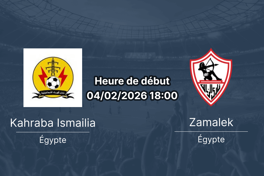 Pronostic Kahraba Ismailia vs Zamalek Egyptian Premier League 04 février 2026 cotes statistiques 1xBet Burkina