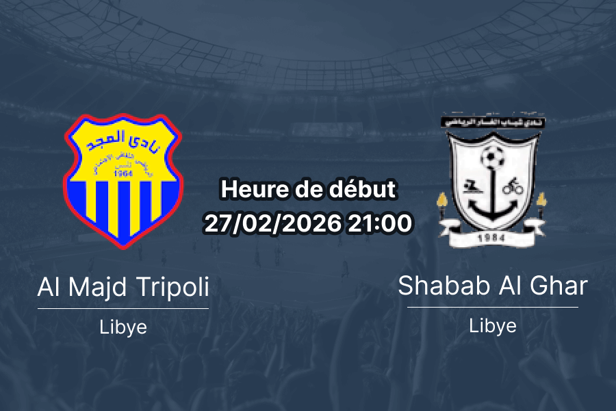 Pronostic Al Majd Tripoli vs Shabab Al Ghar - Libya Premier League 27 février 2026 - Analyse, cotes et conseils par Abdoulaye Barry