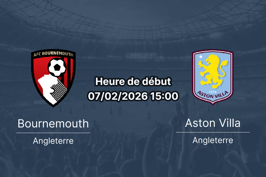 Pronostic Bournemouth contre Aston Villa Premier League 25e journée 7 février 2026 Vitality Stadium Unai Emery Villans favoris podium