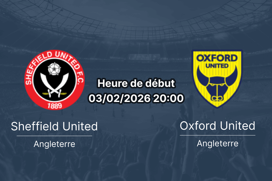 Pronostic Sheffield United Oxford United Championship 3 février 2026 duel mal-classés Bramall Lane cotes 1xBet analyse tactique