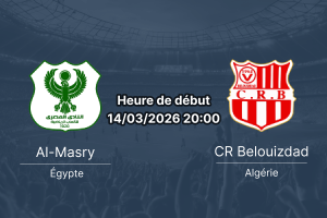 Pronostic Al-Masry SC vs CR Belouizdad – quart de finale TotalEnergies CAF Confederation Cup 2025-2026, 14 mars 2026, Stade de Suez, Égypte