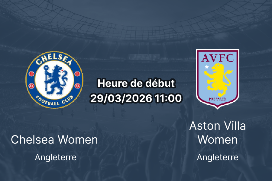 Pronostic Chelsea Women vs Aston Villa Women Barclays Women's Super League journée 19 29 mars 2026 Kingsmeadow