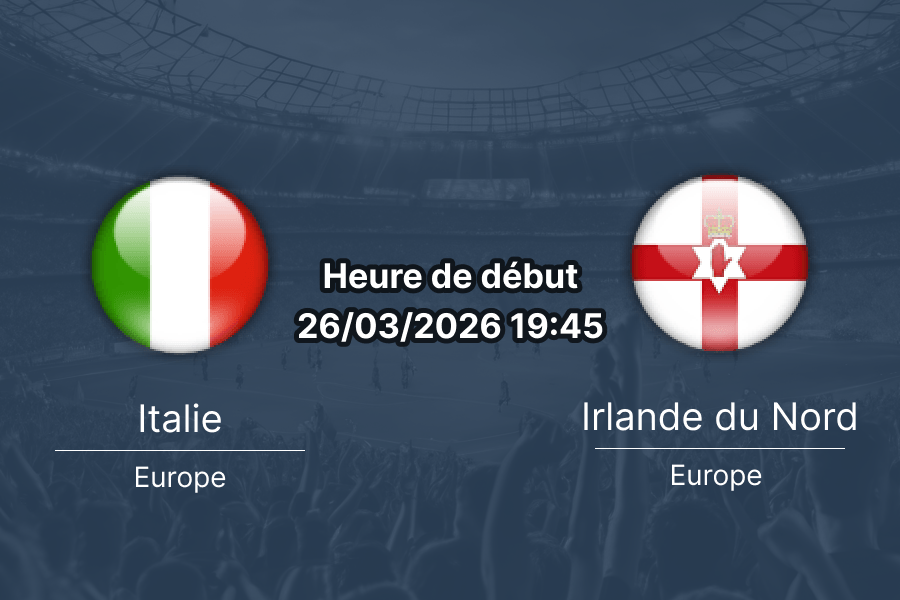 Pronostic Italie Irlande du Nord barrage qualification Coupe du Monde 2026 UEFA play-off 26 mars Spalletti Bradley forfait paris 1xBet APK Burkina Faso Abdoulaye Barry