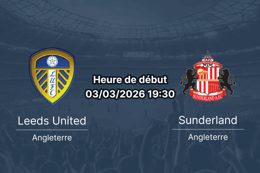 Pronostic Leeds United vs Sunderland - Premier League journée 29 3 mars 2026 - xG Under H2H cotes paris
