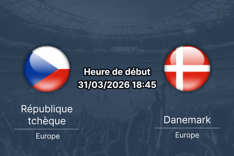Pronostic République tchèque vs Danemark finale barrage Coupe du Monde 2026 Europe EPET ARENA Prague 31 mars
