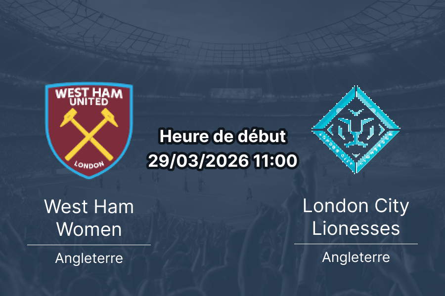 Pronostic West Ham United Women vs London City Lionesses Barclays Women's Super League journée 19 29 mars 2026 Chigwell Construction Stadium Dagenham