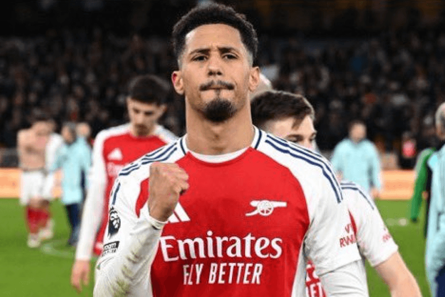 William Saliba défenseur Arsenal cheville blessée finale Wembley 2026