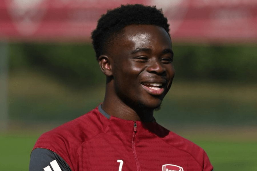 Bukayo Saka Arsenal possible retour blessure quart finale LDC Sporting 7 avril 2026