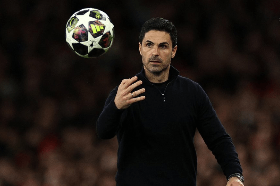 Mikel Arteta Arsenal célébration qualification LDC demi-finale avril 2026