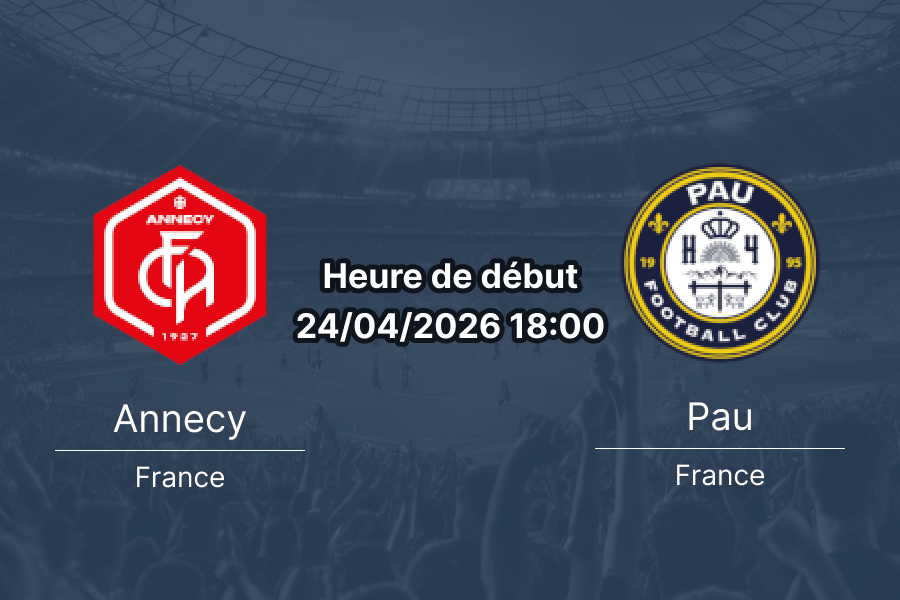 Pronostic Annecy FC vs Pau FC – Ligue 2 32e journée 24 avril 2026 – Parc des Sports duel milieu de tableau