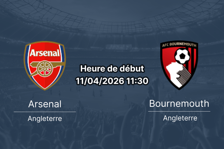 Pronostic Arsenal vs AFC Bournemouth - Premier League 32e journée 11 avril 2026 11h30 - Emirates Stadium Londres - Analyse tactique, blessés et cotes par Abdoulaye Barry sur 1xBet APK Burkina Faso