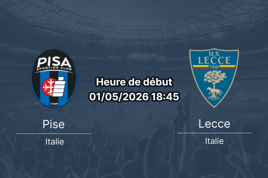 Pronostic Pise vs Lecce – Serie A 1er mai 2026, analyse cotes et prédiction match survie