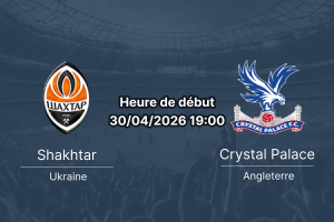 Pronostic Shakhtar Donetsk vs Crystal Palace UEFA Conference League demi-finale 2026 – analyse et cotes