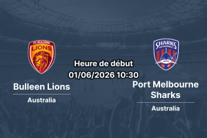 Pronostic Bulleen Lions Port Melbourne Sharks au David Barro Stadium Melbourne, Victoria Premier League Tour 15 1er juin 2026