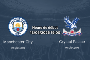 Pronostic Manchester City Crystal Palace – Etihad Stadium, Premier League 13 mai 2026, course au titre Arsenal vs City