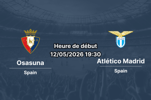 Pronostic Osasuna Atlético Madrid — La Liga, Estadio El Sadar de Pampelune, 12 mai 2026