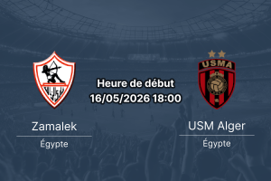 Pronostic Zamalek USM Alger – Finale retour Coupe de la Confédération CAF, Cairo International Stadium, 16 mai 2026