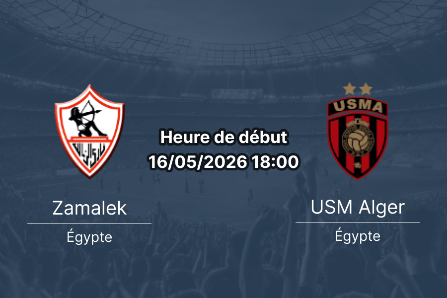 Pronostic Zamalek USM Alger – Finale retour Coupe de la Confédération CAF, Cairo International Stadium, 16 mai 2026