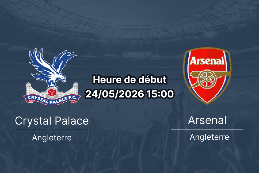 Pronostic Crystal Palace Arsenal – Selhurst Park, Premier League 38e journée 24 mai 2026