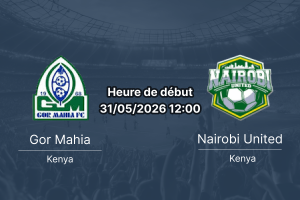 Pronostic Gor Mahia Nairobi United – Nyayo National Stadium, FKF Premier League journée 34, 31 mai 2026