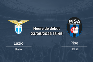 Pronostic Lazio Pise – Stadio Olimpico Rome, Serie A 38e journée 23 mai 2026