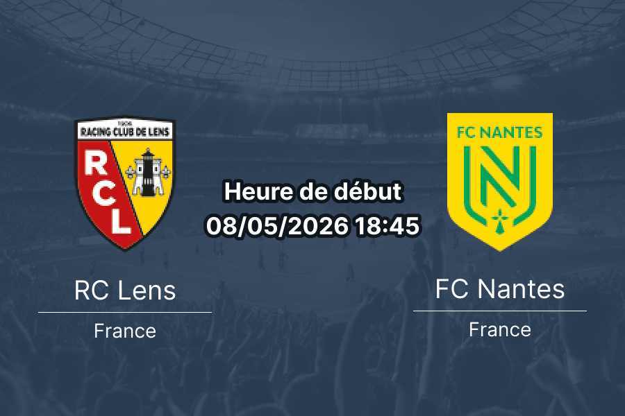 Pronostic RC Lens FC Nantes — Stade Bollaert-Delelis, 33e journée Ligue 1, vendredi 8 mai 2026, paris et cotes 1xBet