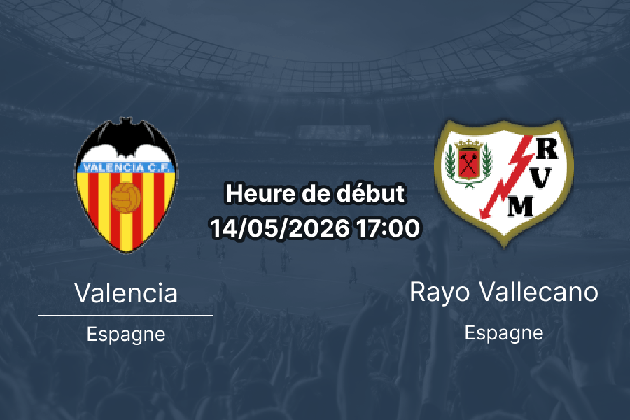 Pronostic Valencia Rayo Vallecano – Estadio de Mestalla, La Liga 14 mai 2026