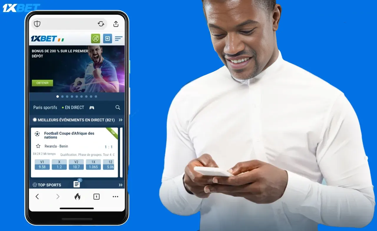 Connexion à 1xBet via l'application mobile au Burkina Faso