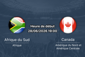 Pronostic Afrique du Sud Canada – SoFi Stadium Inglewood, 1/16 de finale Coupe du Monde 2026, 28 juin